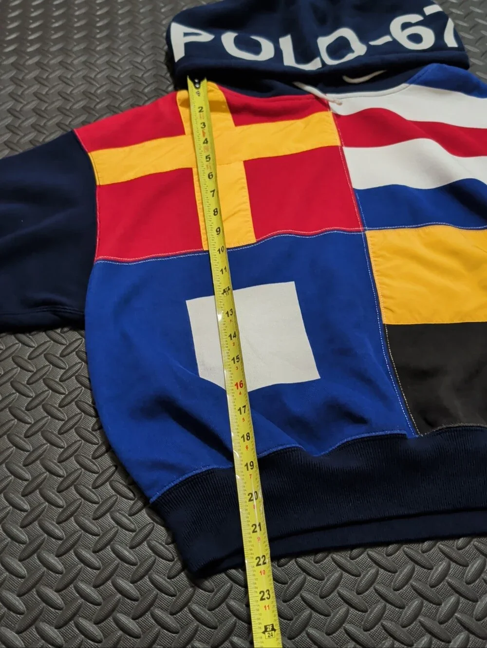 POLO RALPH LAUREN Iconic SIGNAL FLAG pullover fleece hoodie size medium